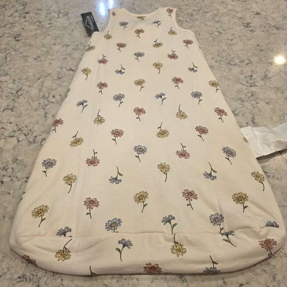 Carter's Baby 2-Way Zip Floral PurelySoft Wearable Blanket - Ivory Floral Medium - Picture 11 of 12